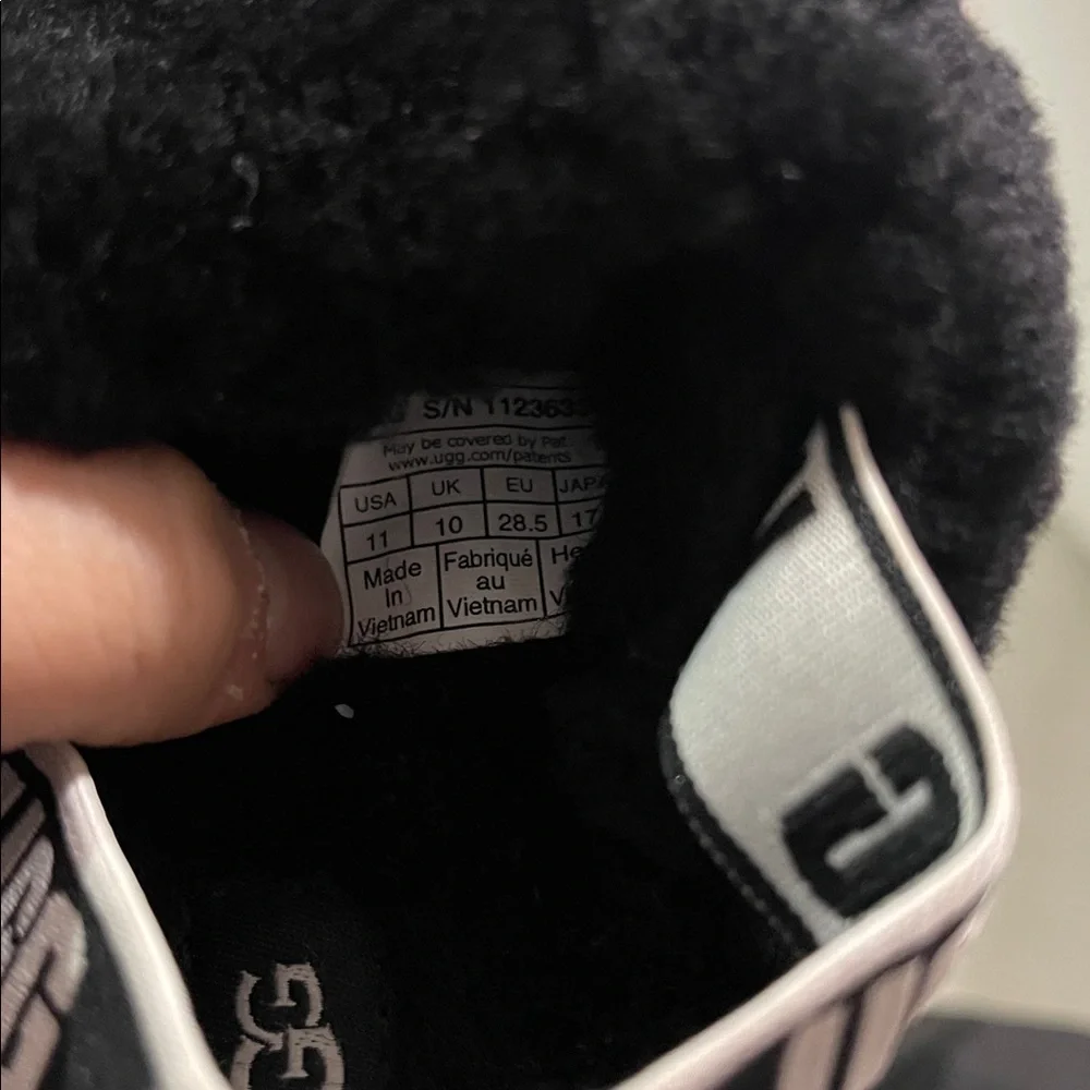 UGG Kids' Black Fuzzy Slippers